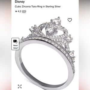 Disney
Cubic Zirconia Tiara Ring in Sterling Silver size 8